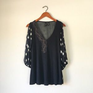 BKE Black Polka Dot Blouse