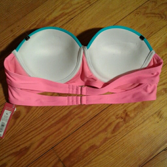 Xhilaration Turquoise & Orange  Swim  Top ONLY - Picture 4 of 4