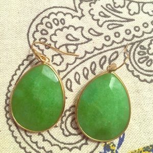Stella & Dot Green Stone Pendant Earring
