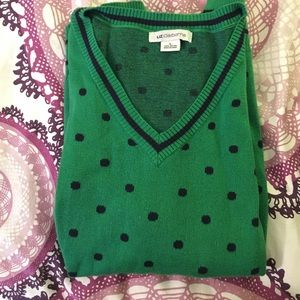 Liz Claiborne green polkadot sweater
