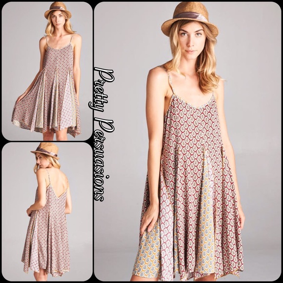 NWT Printed Flowy Festival Slip Dress - Picture 4 of 5