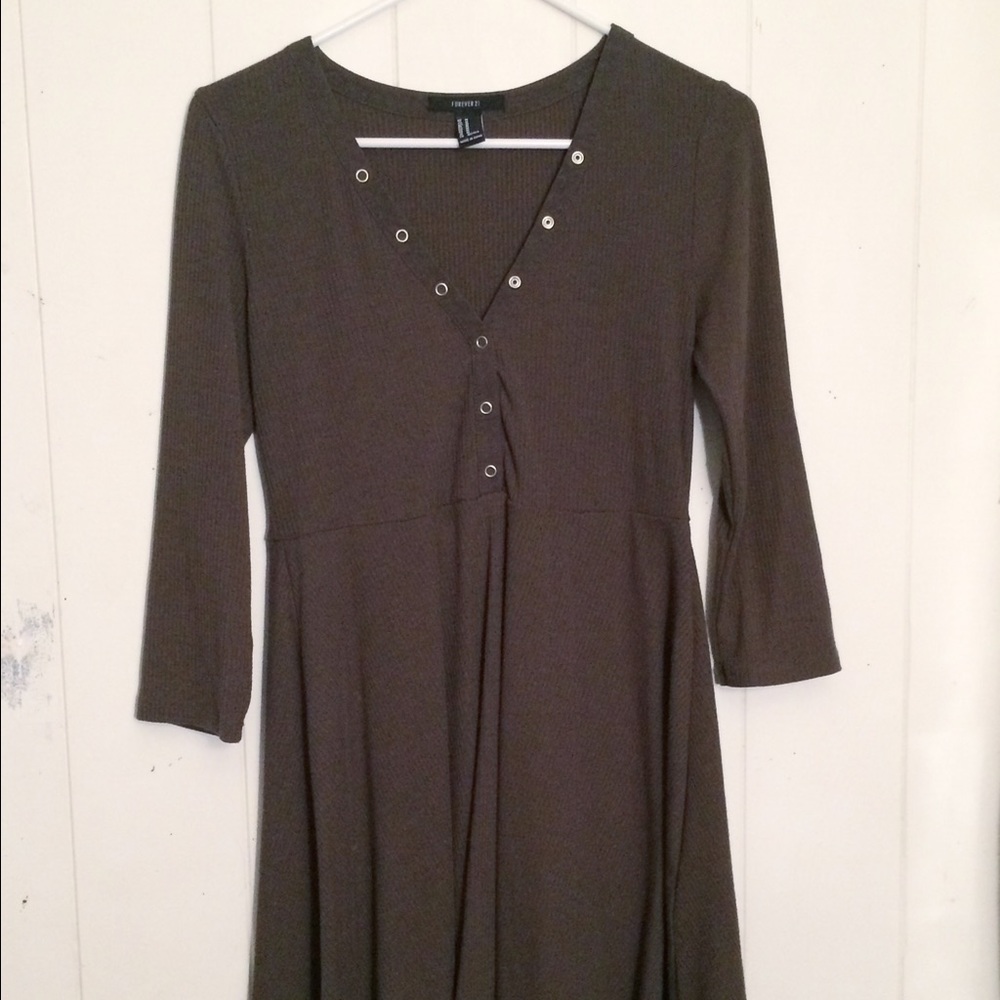 Army Green Skater Dress