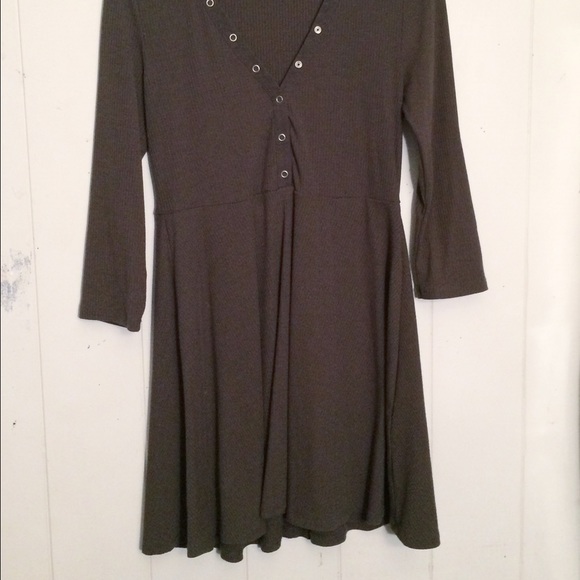 Army Green Skater Dress - Picture 2 of 2