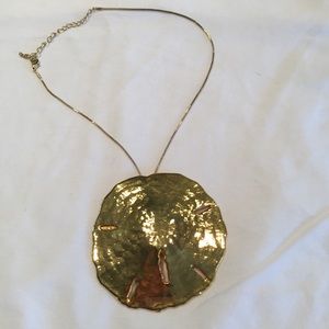 Gold Dipped Sand-dollar Necklace