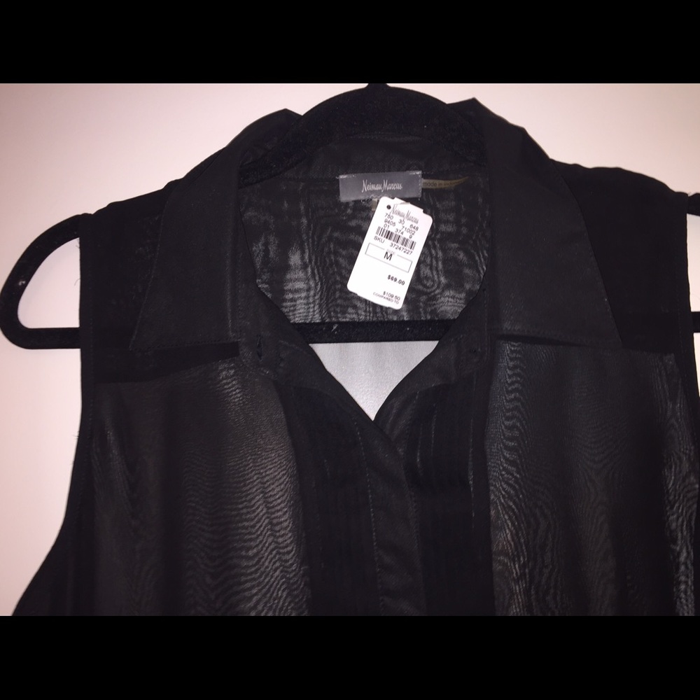 Sheer Sleeveless Blouse