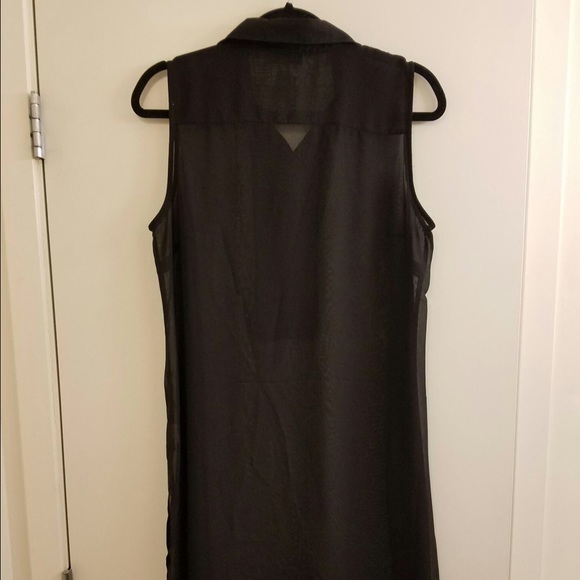 Neiman Marcus Sheer Sleeveless Blouse - Picture 2 of 2