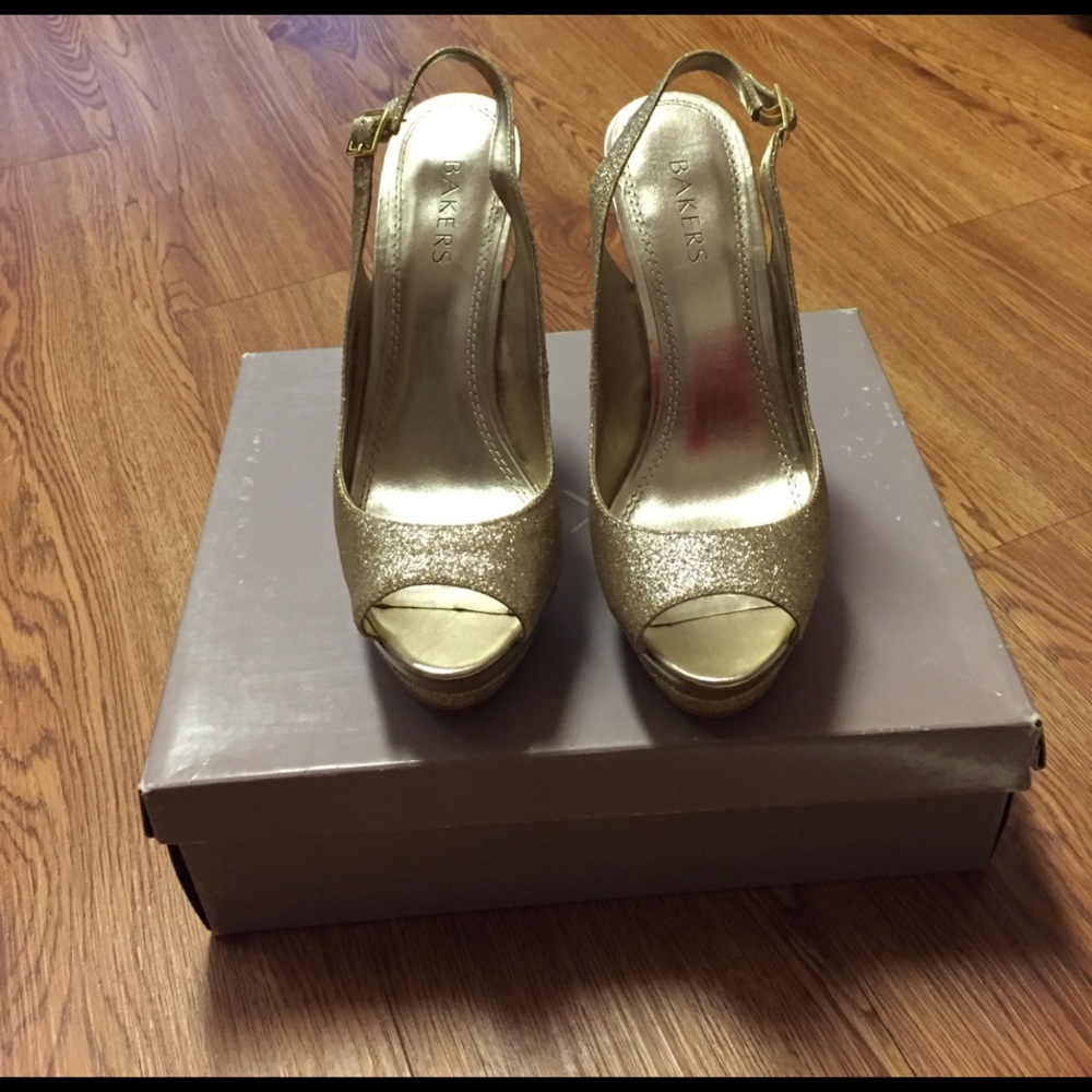 Gold platform shoes