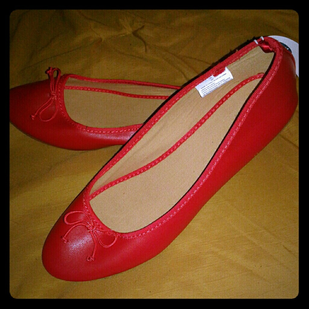 Faux Leather Ballerina Loafers