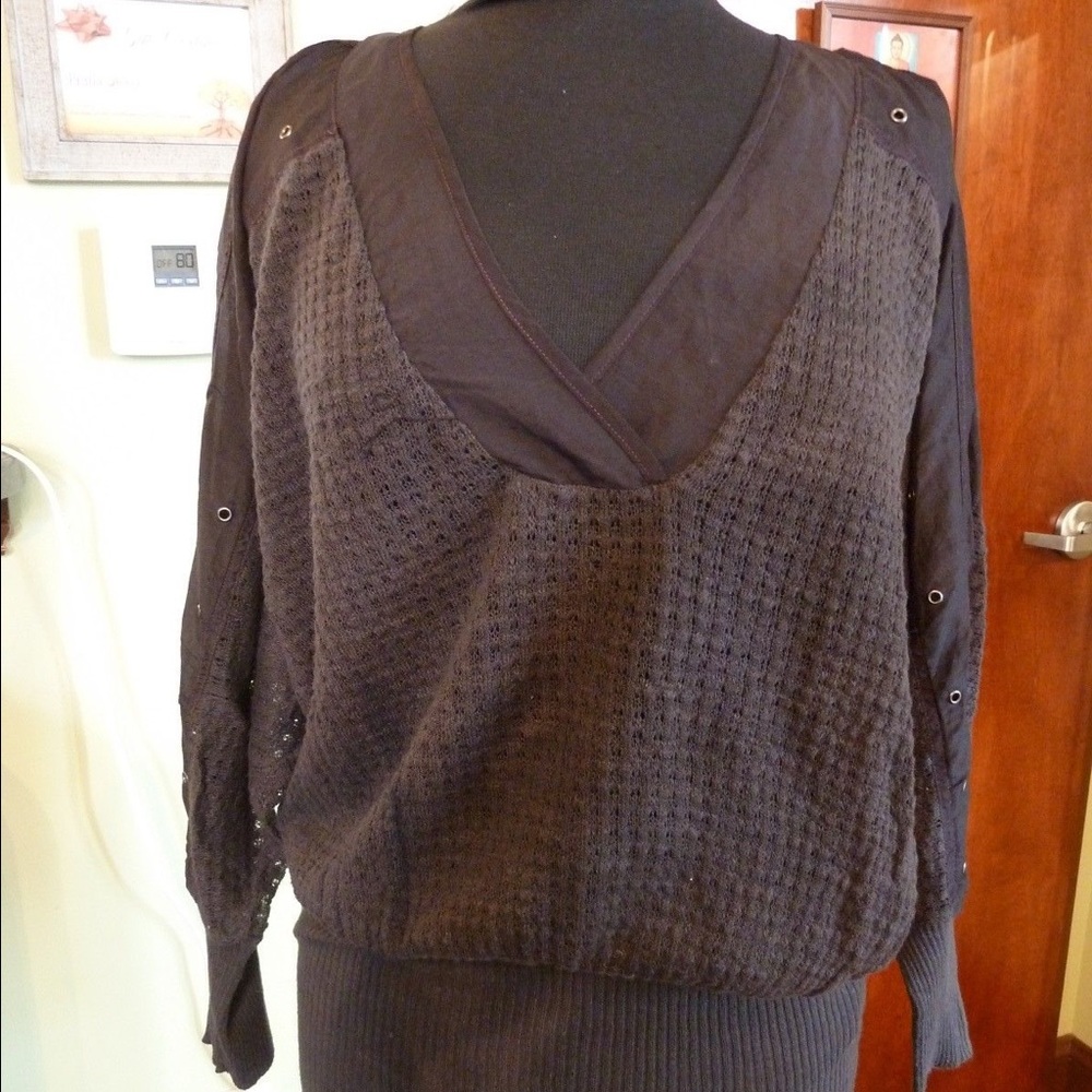 Free People Black Blouse
