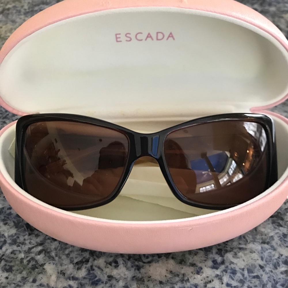 Escada Brown rectangle shaped sunglasses
