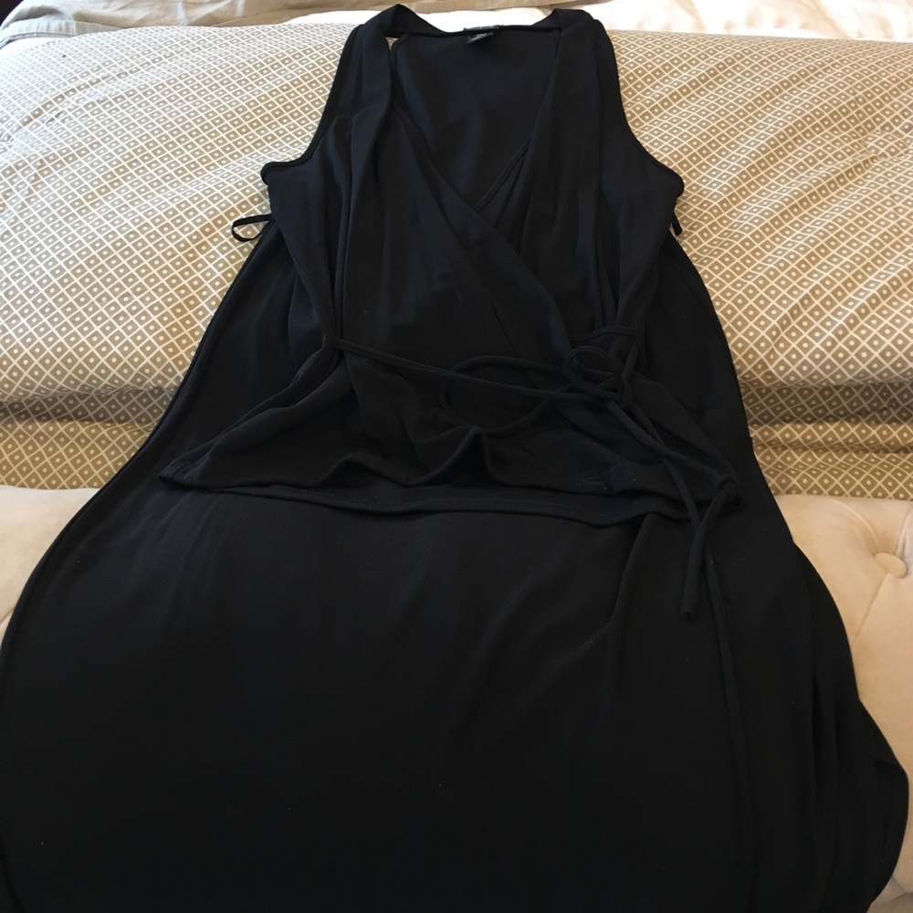 INC Black 2-piece long skirt & wrap top