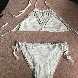 Halter crochet bikini