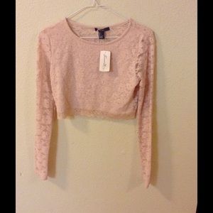 Blush lace crop