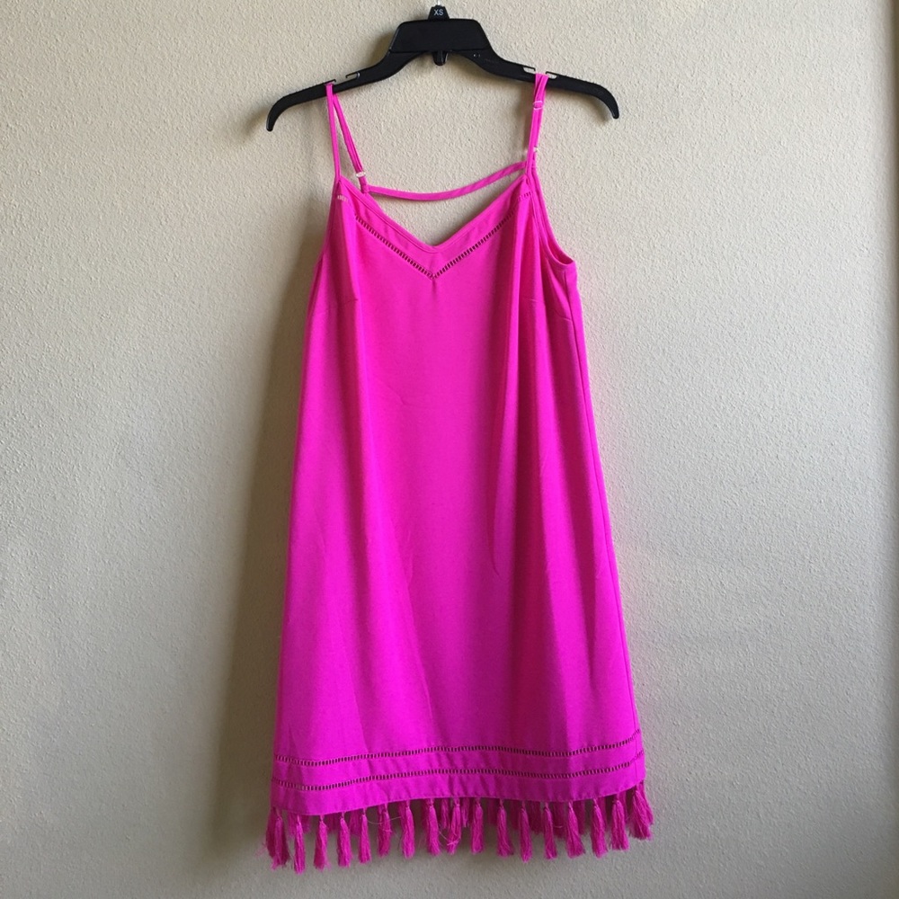 Strappy pink fuchsia dress