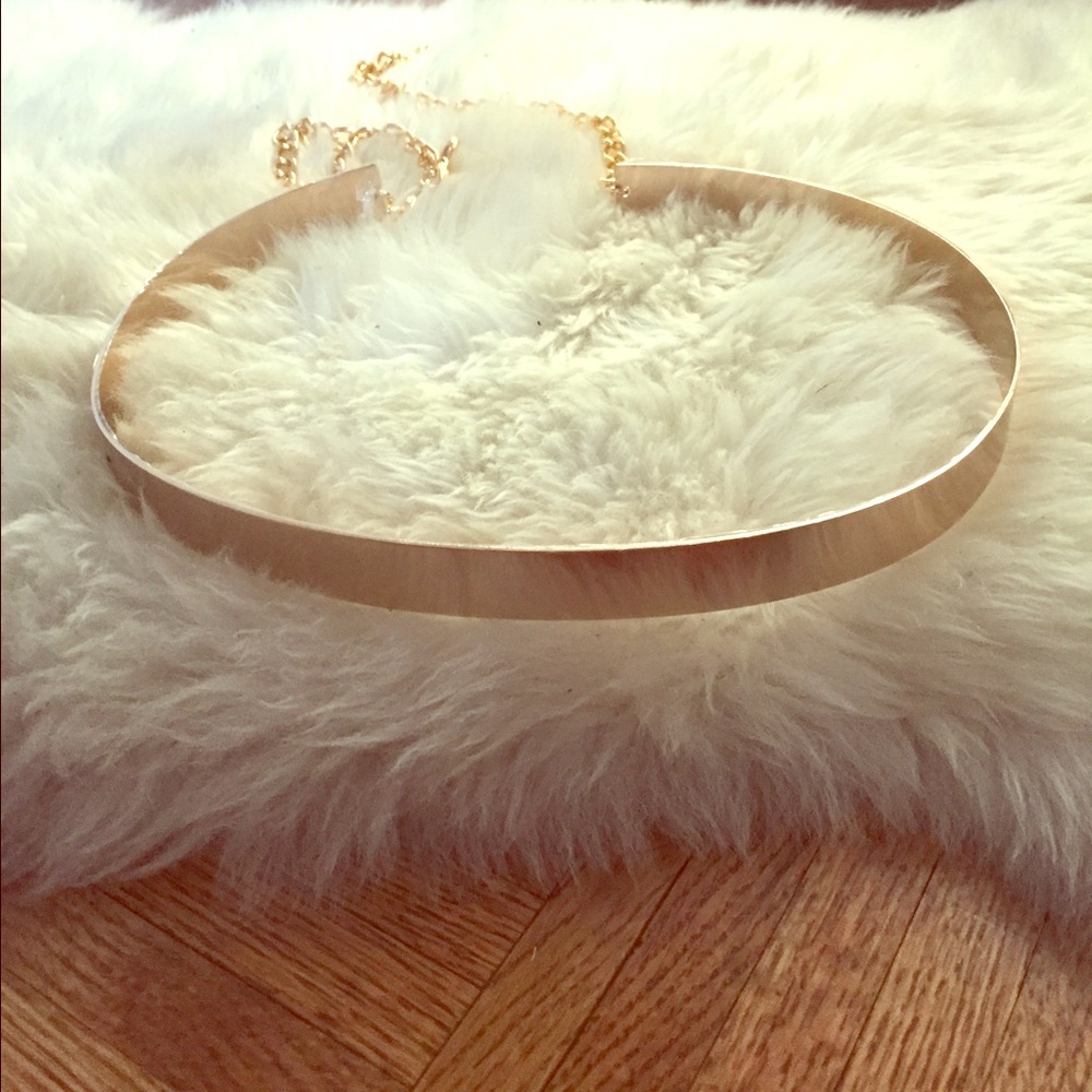 Gold plated metal belt with chain