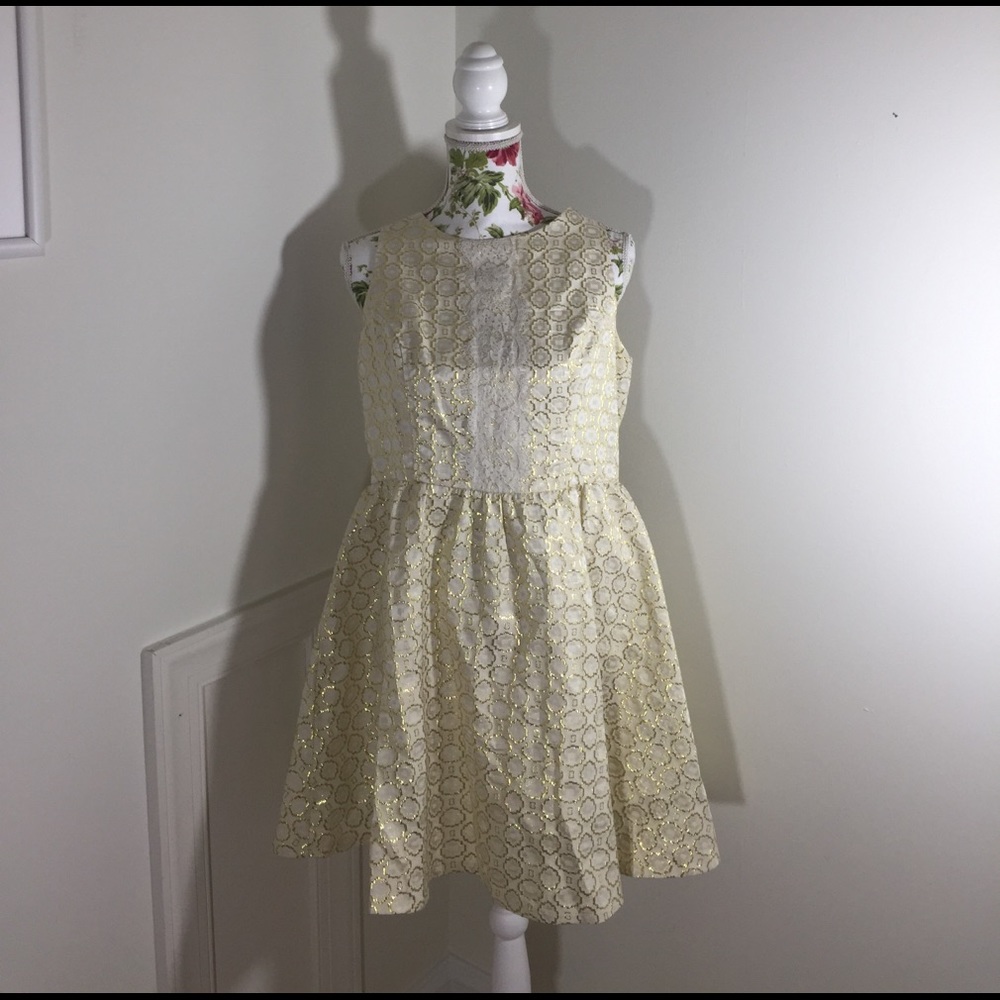Cute Gold and White Dress