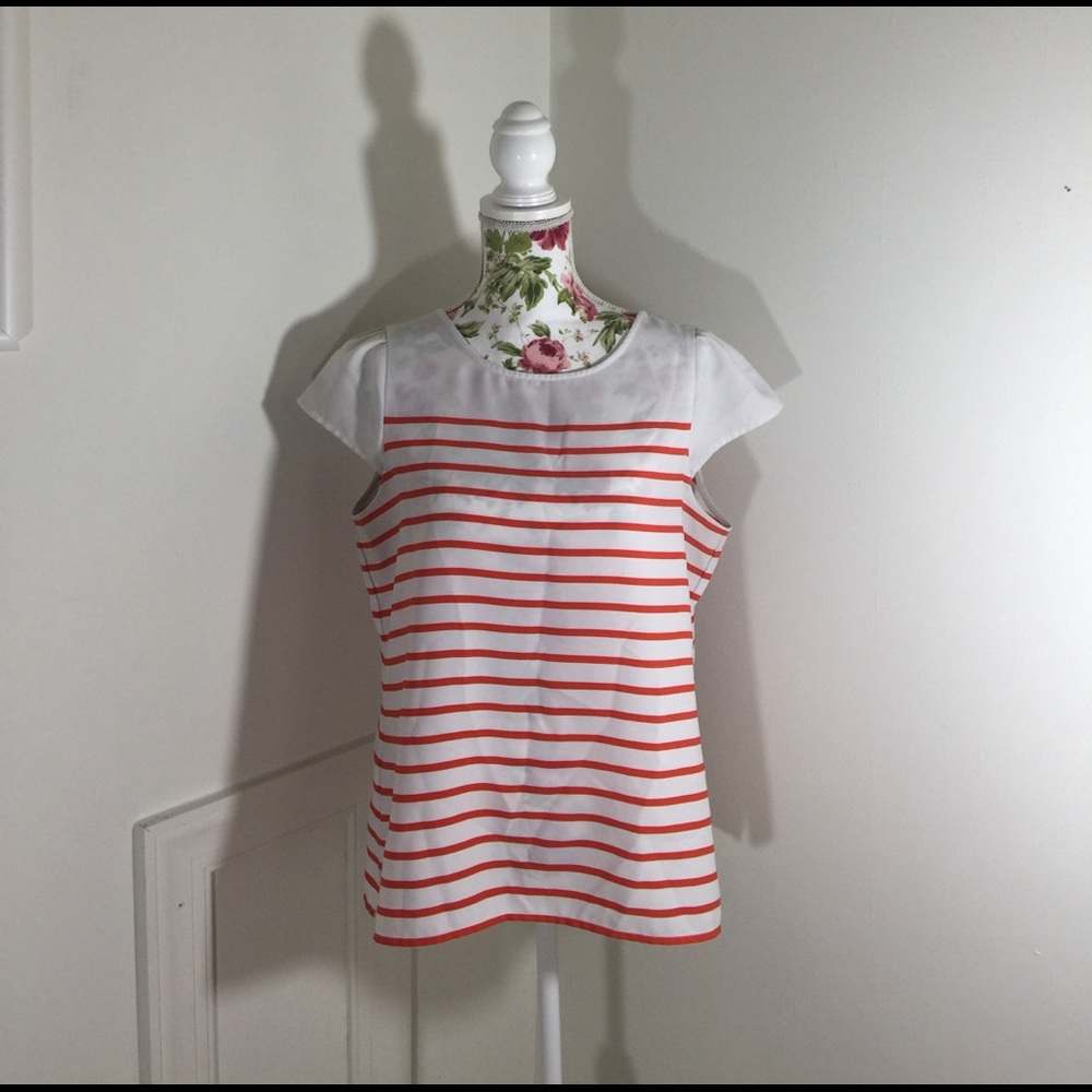 Orange 🍊 and white striped Top