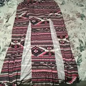 Multi Color Maxi Skirt with Two slits
