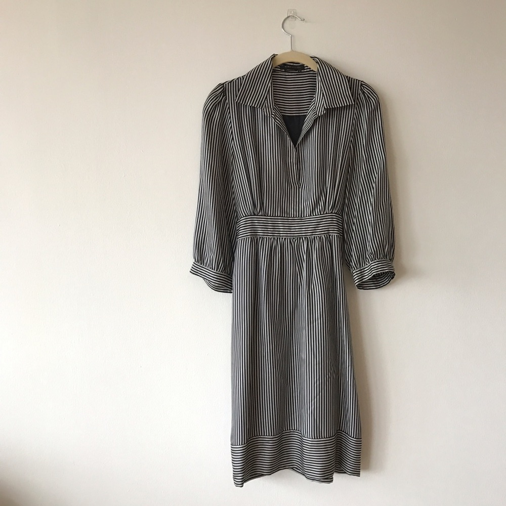 BCBG MaxAzria Black & White Striped Dress - Medium