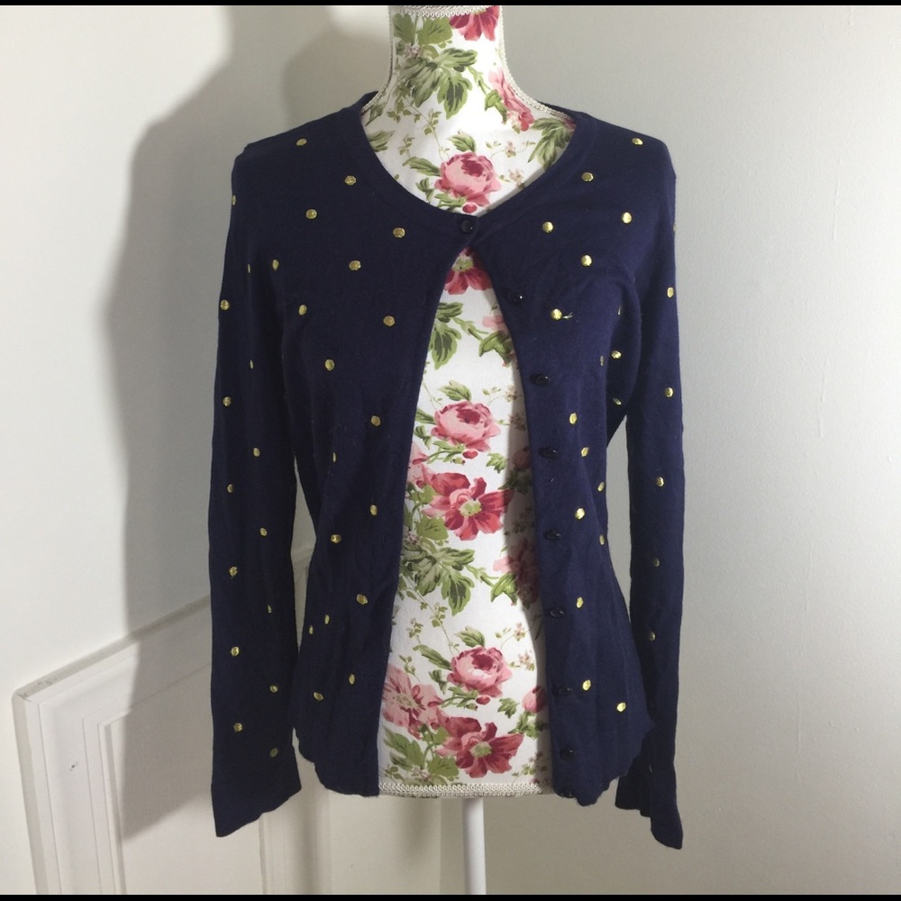 Navy and Gold Cardigan