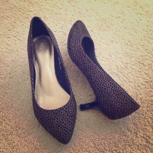 Animal print kitten heels