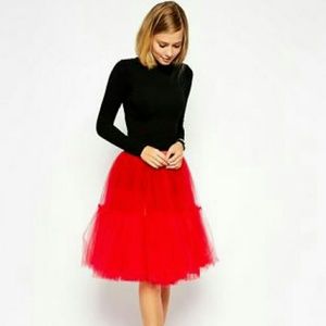 **Host pick** Asos red tulle midi skirt.