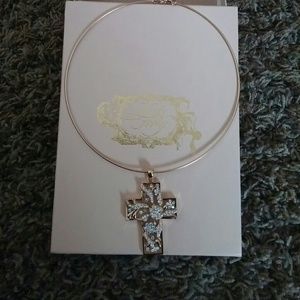 Kirks Folly Rhinestone Gold Cross
