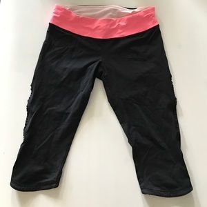 Pink & Black Lululemon Crop Pant size 8