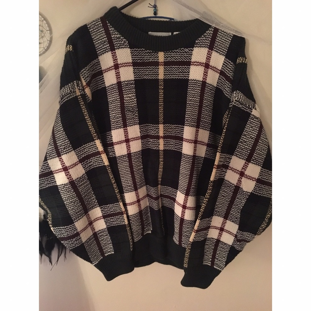 vintage IZOD plaid sweater // L