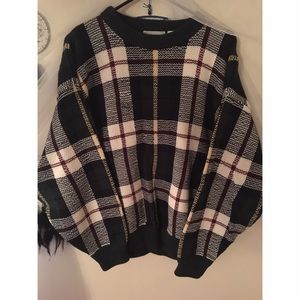 vintage IZOD plaid sweater // L