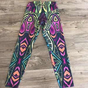 Tribal print workout capris pants