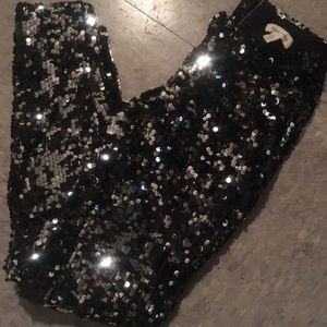 Black sequins pants