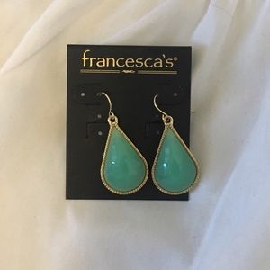 Mint rain drop earrings