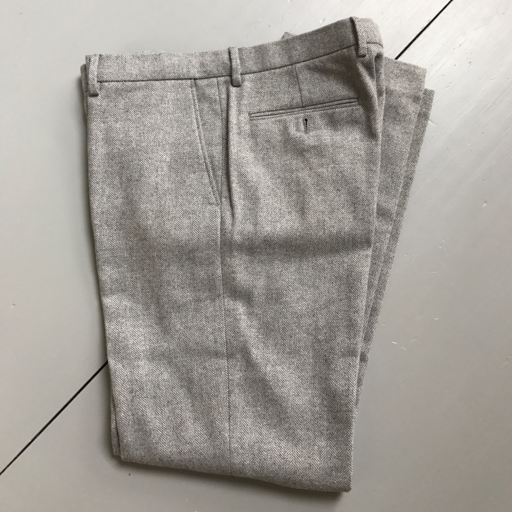 Jcrew Bowery herringbone wool pants