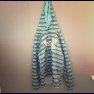 Blue and grey striped sweatshirt from Under Armor