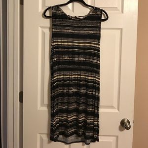 The Loft black and cream striped dress