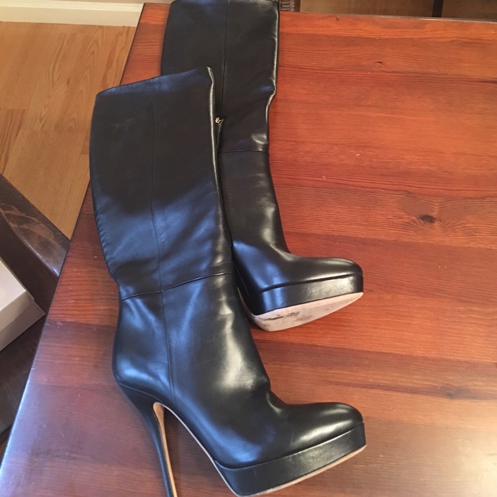 Gucci leather knee high boots