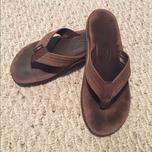 Dark Brown Rainbow Leather Sandals