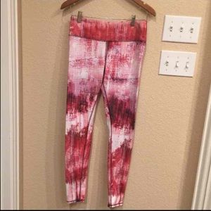 ALO Yoga Red, Pink & White airbrush leggings