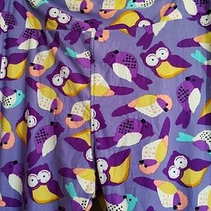 Lula Roe Lavender owlbird print  leggingsNeverWorn