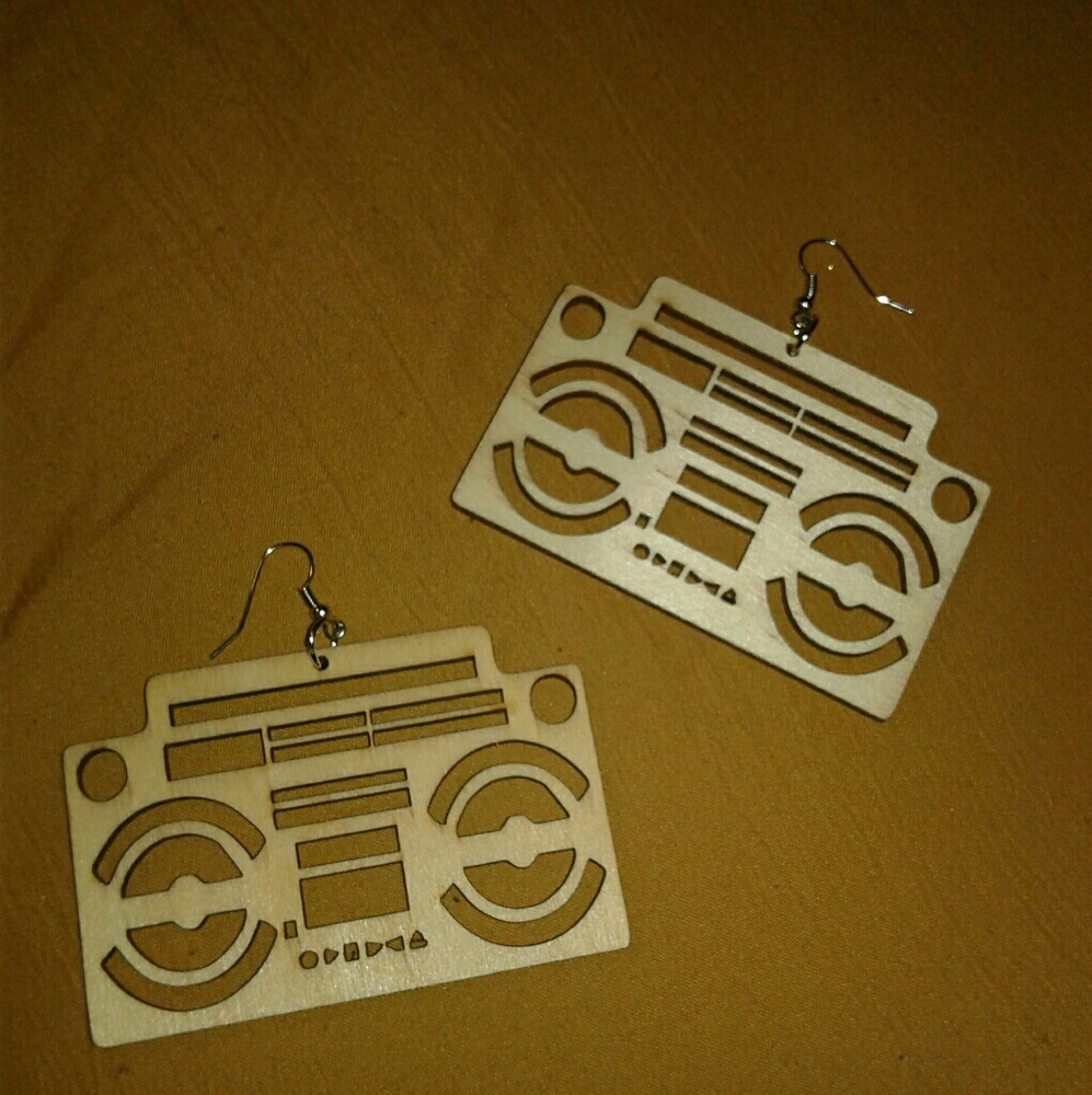 🎉Host Pick 🎉 Boom Box Wooden Earrings