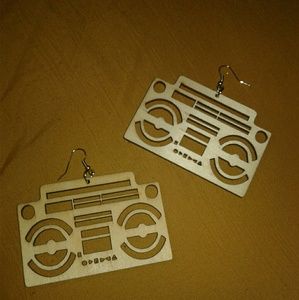 🎉Host Pick 🎉 Boom Box Wooden Earrings