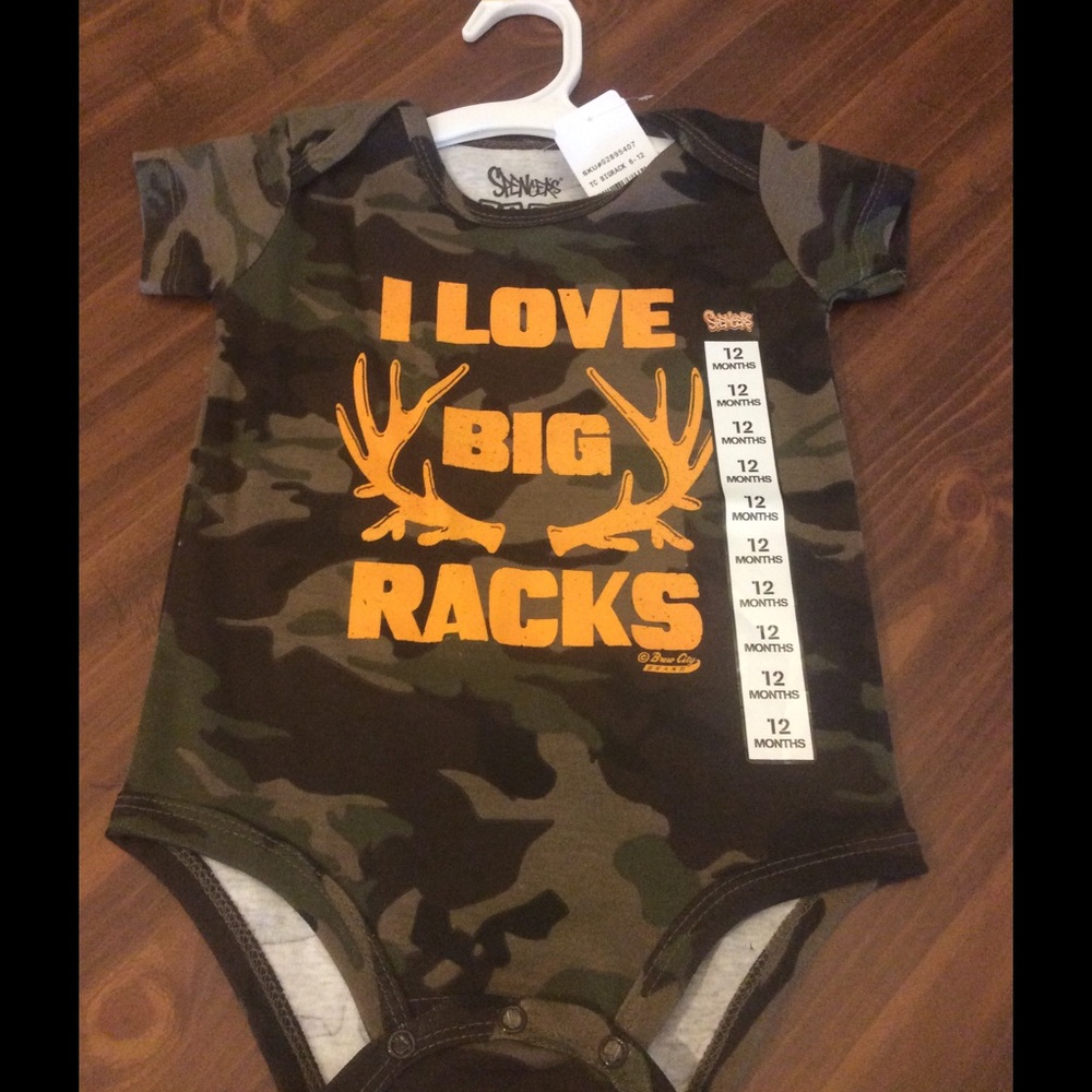Camo baby -I love big racks - Spencer's onesie