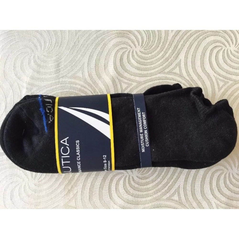 Men NWT Nautica Men's 3 Pairs Quarter  Socks Black
