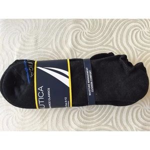 Men NWT Nautica Men's 3 Pairs Quarter  Socks Black