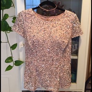 Adrianna Papell Sequin Pink Top
