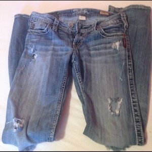 Distressed Silver jeans