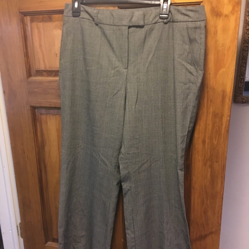 NY&Co dress pants black white plaid checker