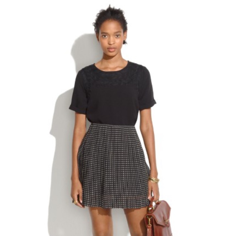 NWT Madewell Mini Houndstooth Skirt Size 4
