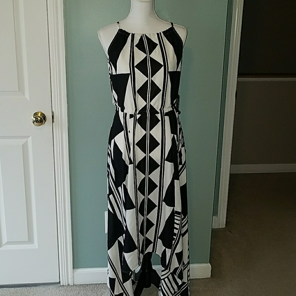 Black and white maxi dress
